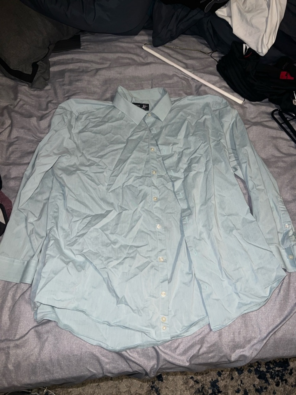 Light Blue Men's Long-Sleeve Dress Shirt
